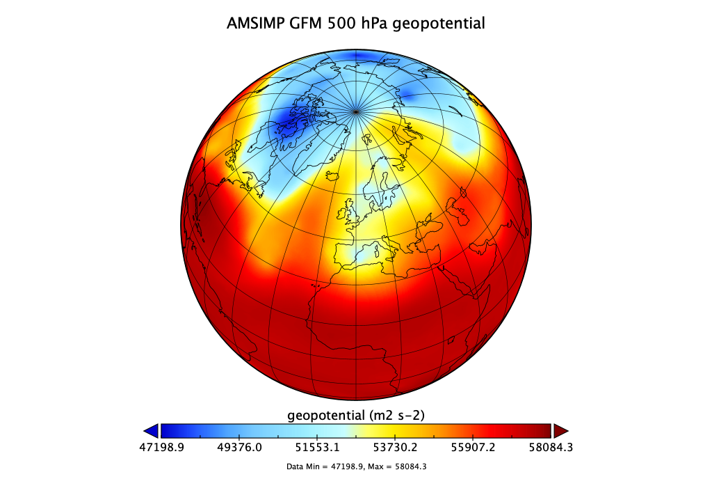 Example 500 hPa air temperature prediction from the AMSIMP GFM.